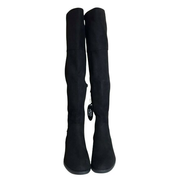 Style & Co Women Lessah Black Closed Toe Zip Over The Knee Flat Boots Size 7 7.5 - Picture 3 of 11